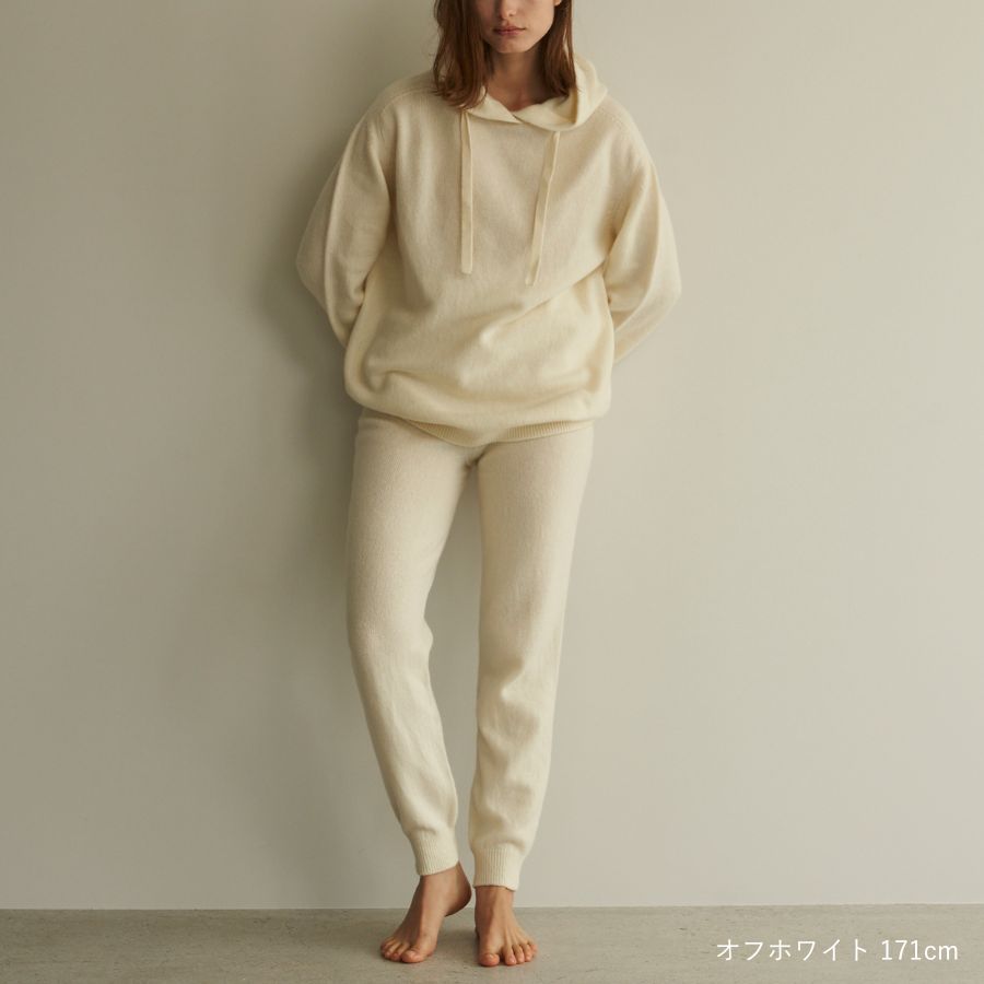 lounge WRAY カシミヤシルクニットパーカー オフホワイト
