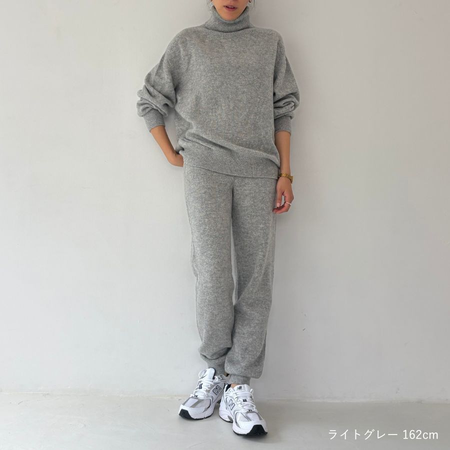 lounge WRAY カシミヤシルクタートルニット ライトグレー