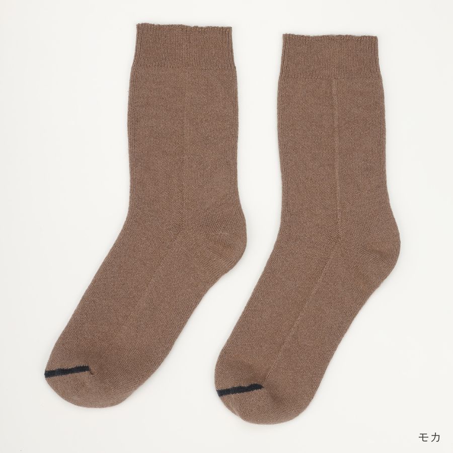 lounge WRAY コットンカシミヤクッションソックス モカ