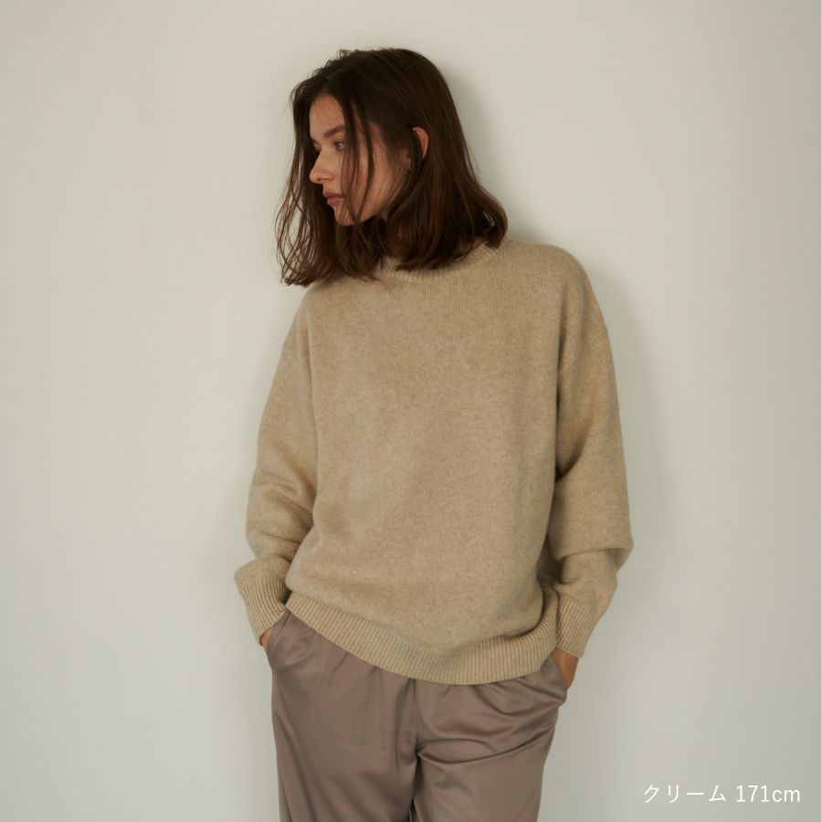 lounge WRAY ビッグシルエットクルーネックニット クリーム