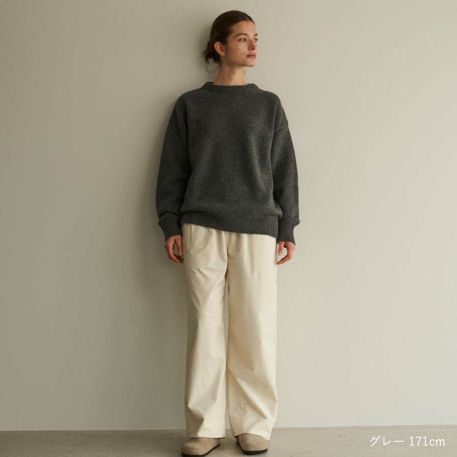 lounge WRAY ビッグシルエットクルーネックニット グレー