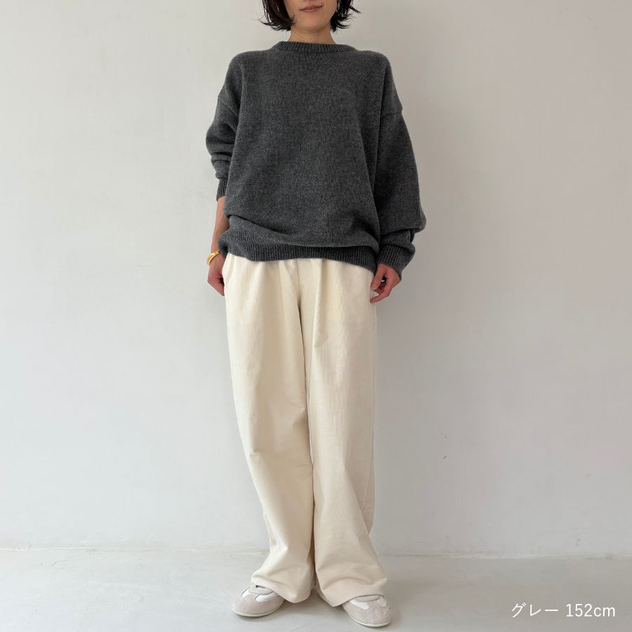 lounge WRAY ビッグシルエットクルーネックニット グレー