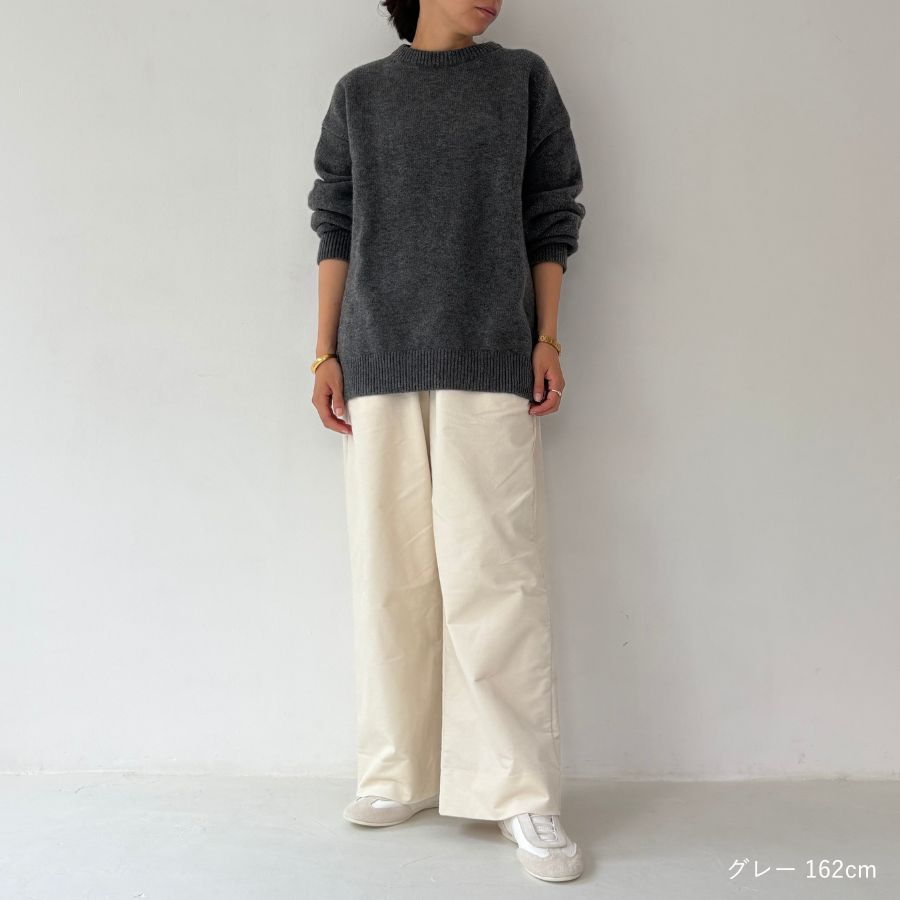 lounge WRAY ビッグシルエットクルーネックニット グレー