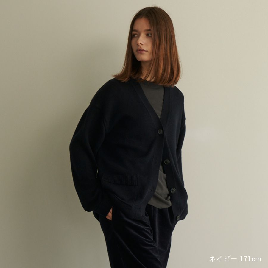 lounge WRAY ビッグシルエットライトカーディガン ネイビー