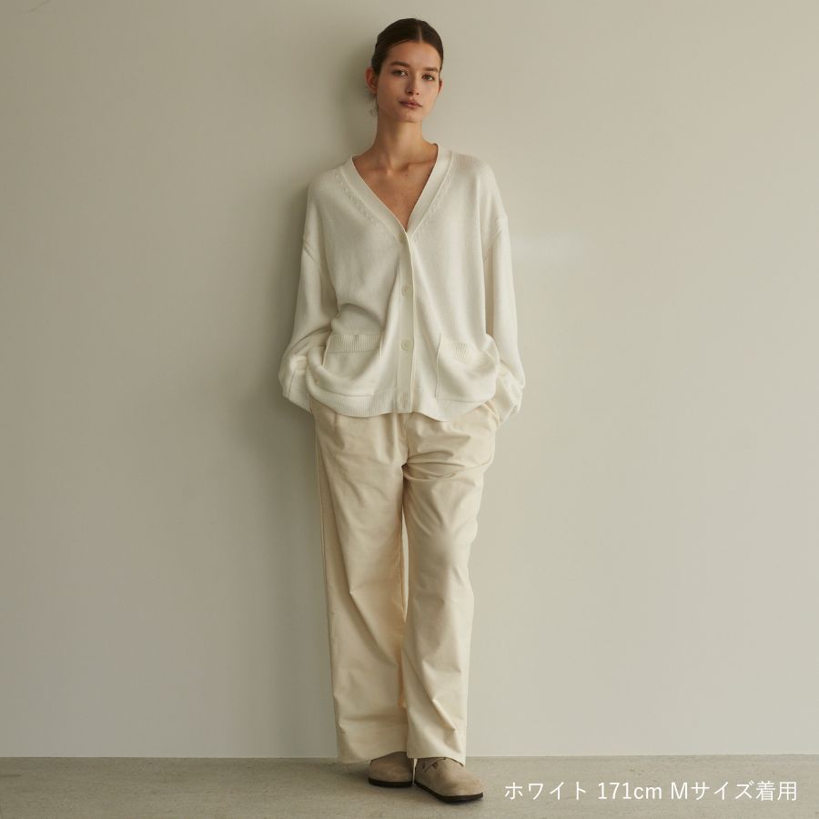 lounge WRAY リラックスコーデュロイワイドパンツ ホワイト