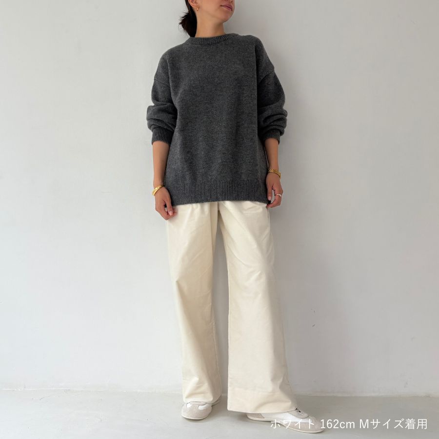 lounge WRAY リラックスコーデュロイワイドパンツ ホワイト