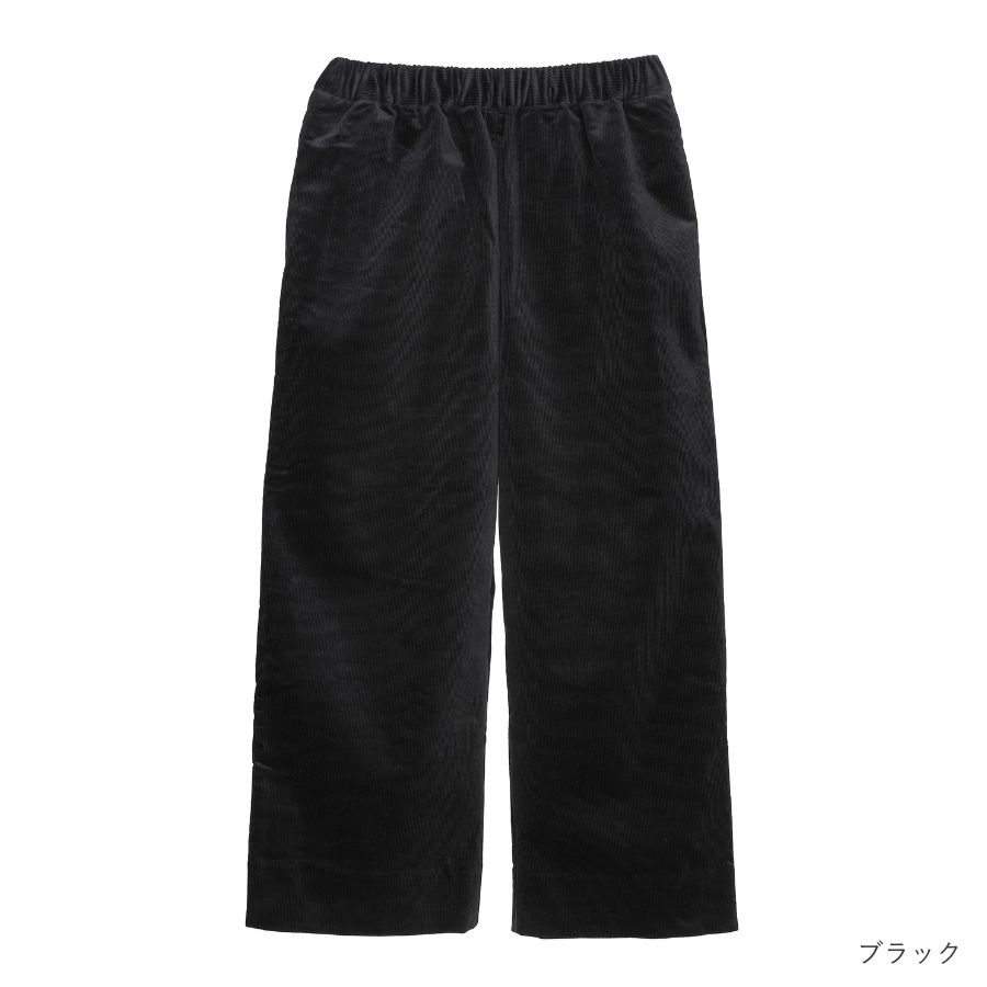 lounge WRAY リラックスコーデュロイワイドパンツ ブラック