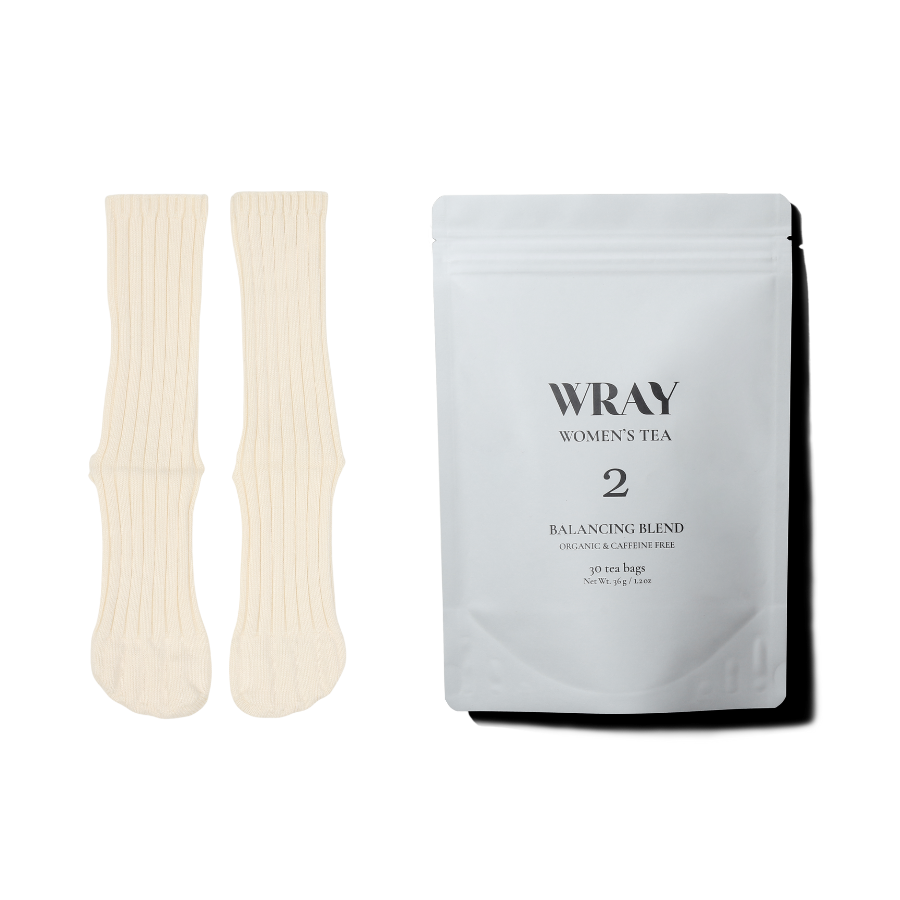 WRAY ホリデーコージーセット プレミアムウールシークレットソックス(5本指靴下) WOMEN'S TEA バランシングブレンド