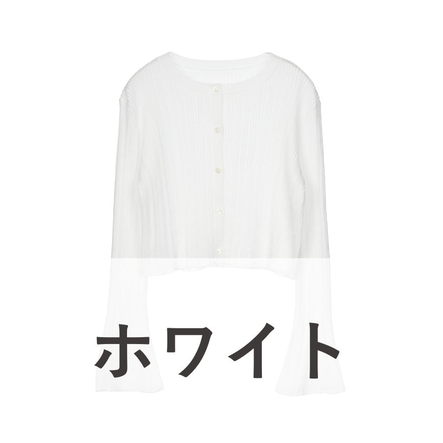 lounge WRAY シアーリブニットカーディガン ホワイト