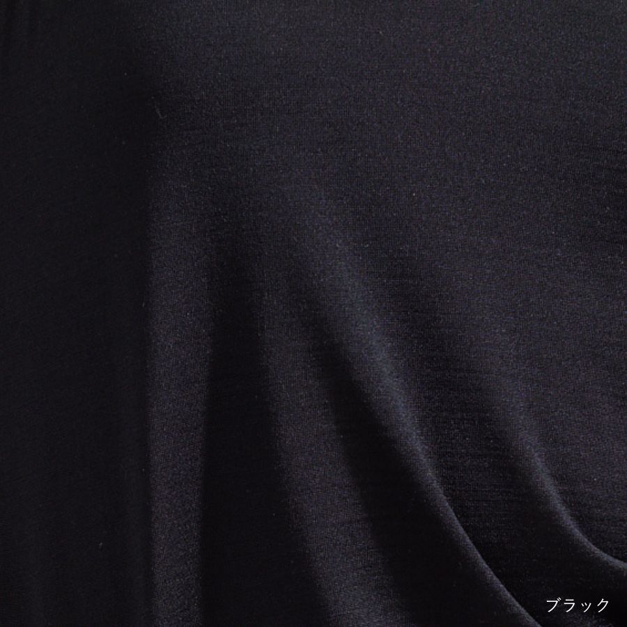 lounge WRAY シルクナイトウェアトップス（半袖） ブラック