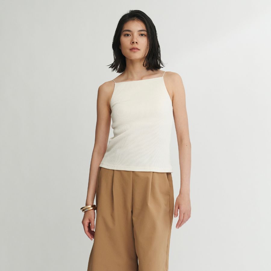 lounge WRAY カップインスクエアキャミソール オフホワイト