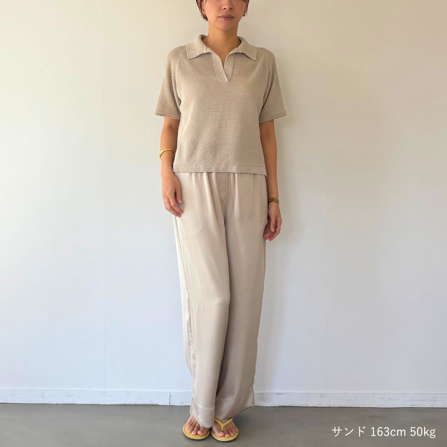 lounge WRAY エシカルニットポロ サンド