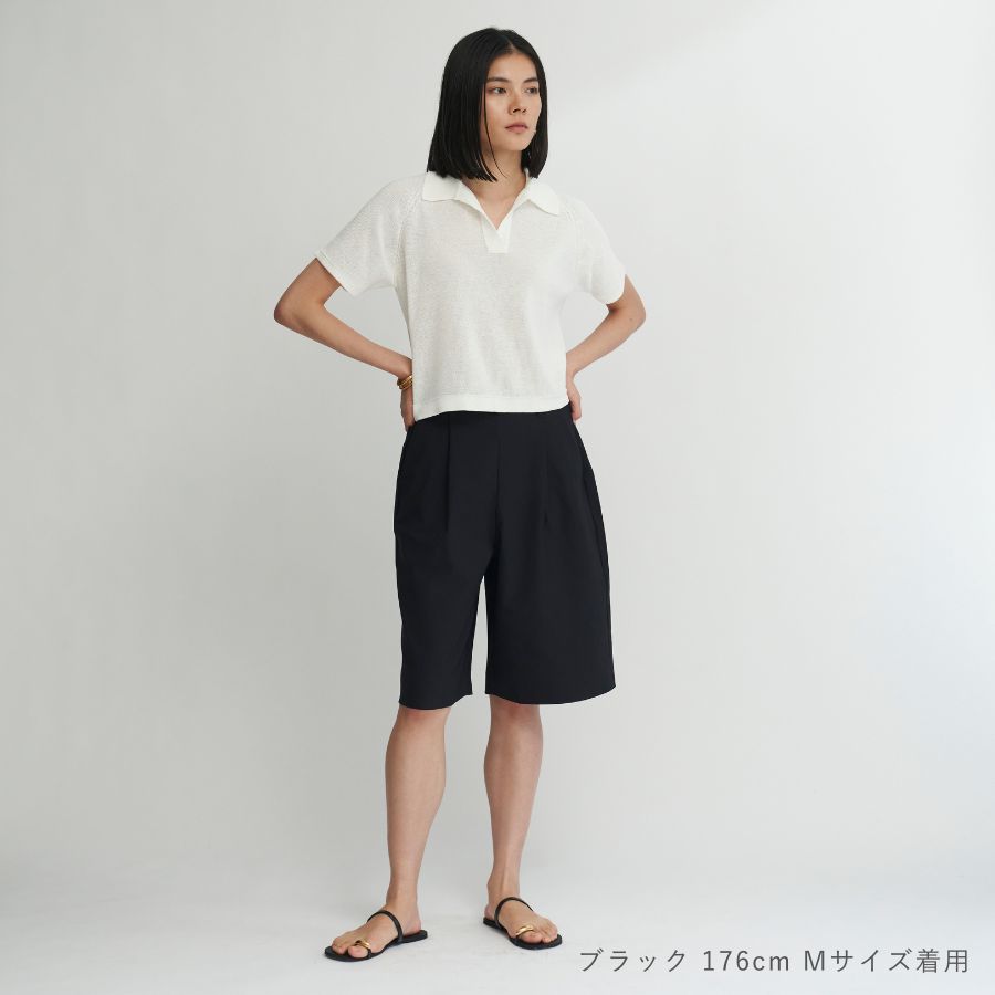 lounge WRAY ハーフタックパンツ ブラック