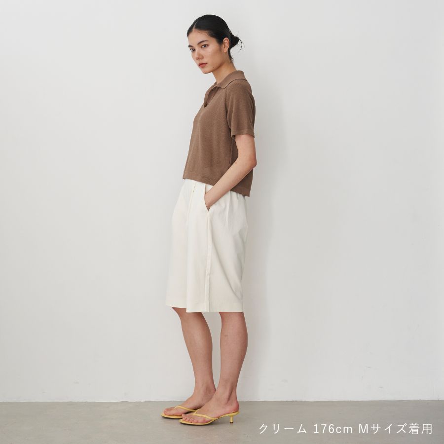 lounge WRAY ハーフタックパンツ クリーム