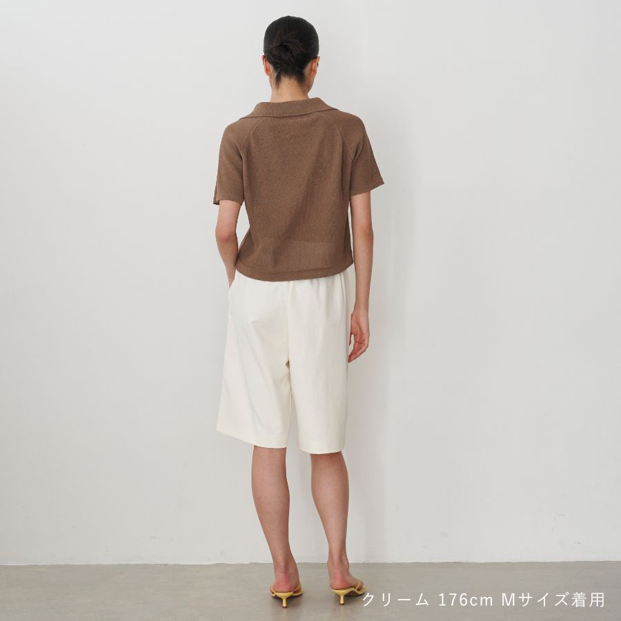 lounge WRAY ハーフタックパンツ クリーム