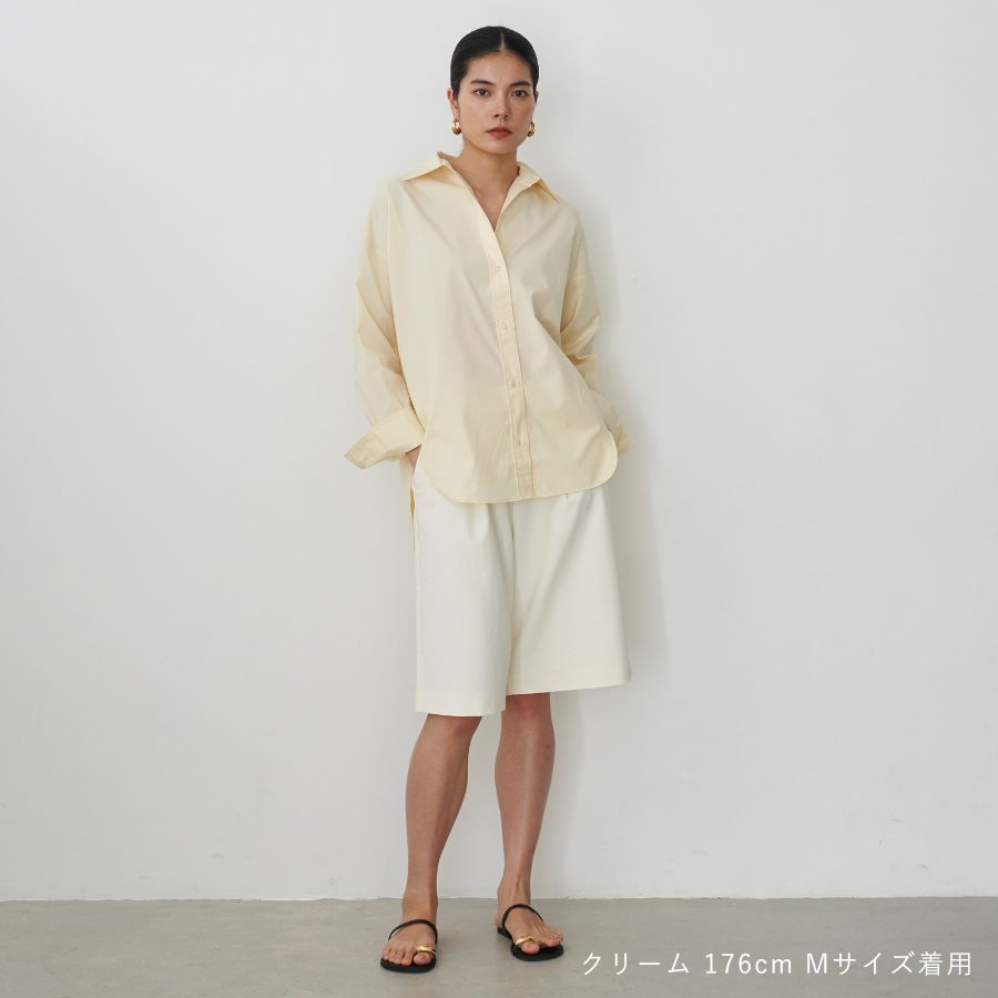 lounge WRAY ハーフタックパンツ クリーム