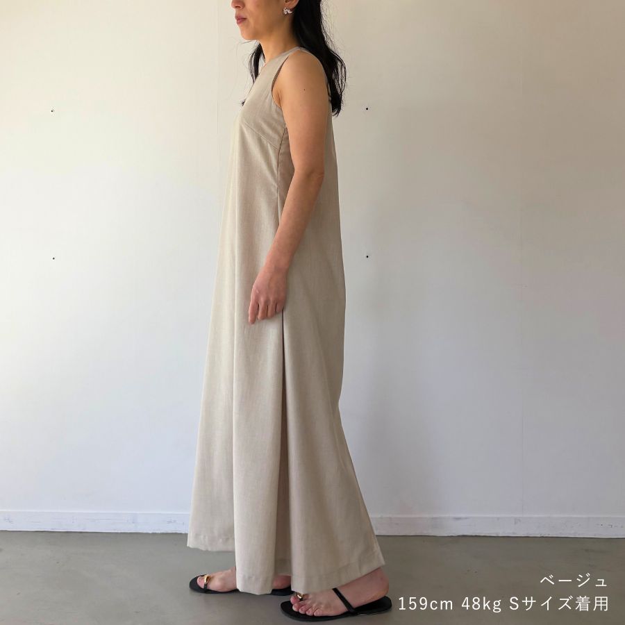 lounge WRAY リネンライクワンピース ベージュ