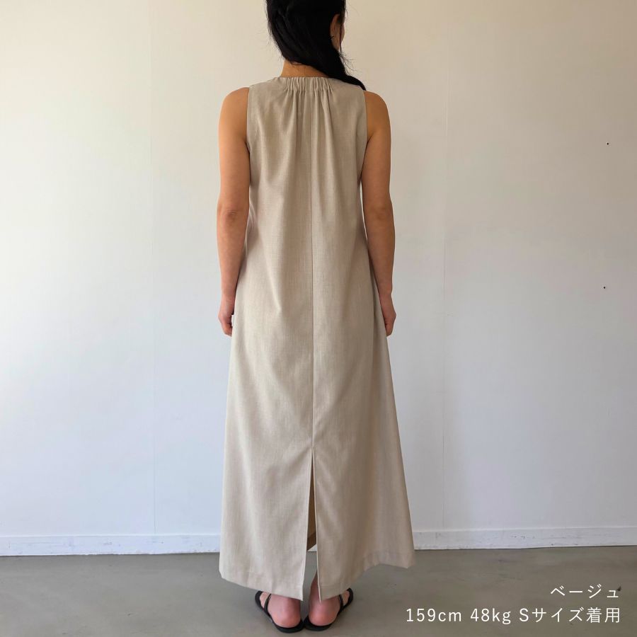 lounge WRAY リネンライクワンピース ベージュ