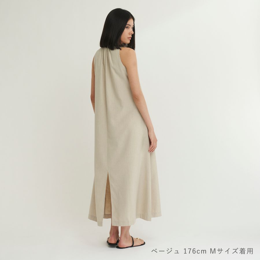 lounge WRAY リネンライクワンピース ベージュ
