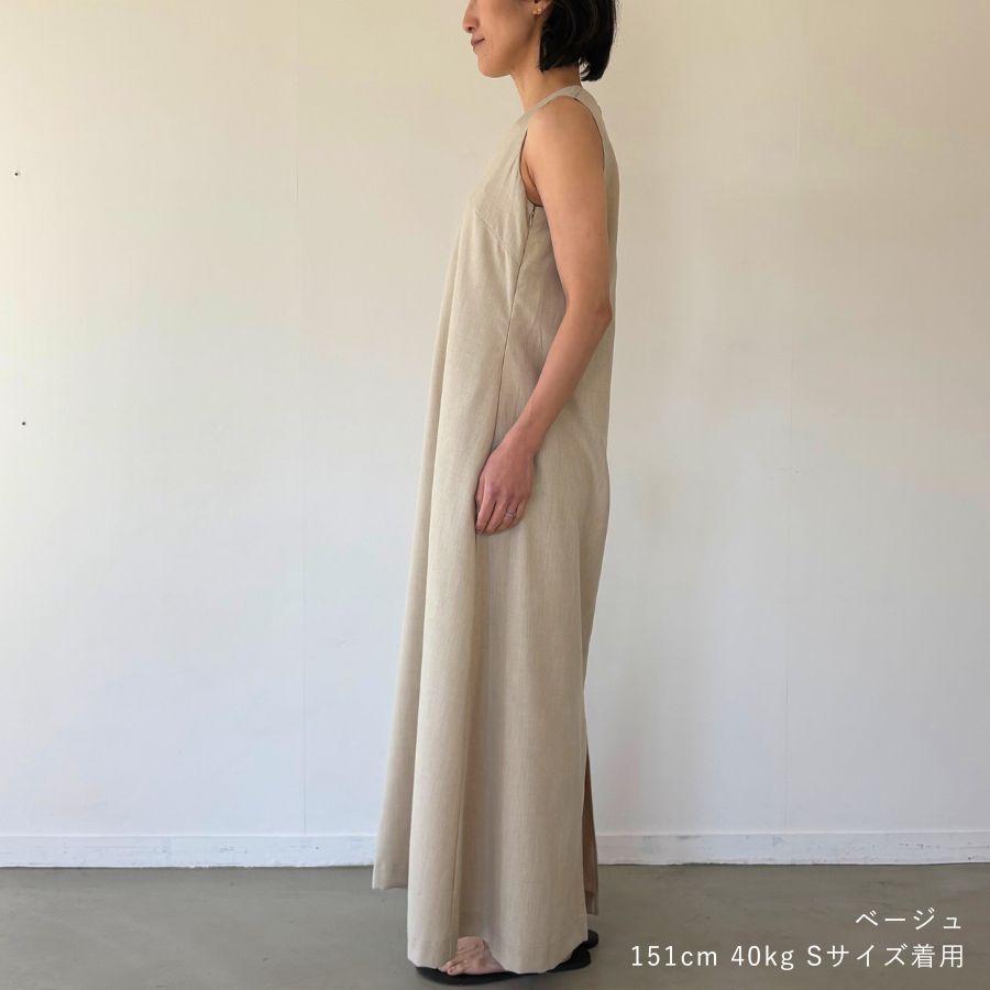 lounge WRAY リネンライクワンピース ベージュ