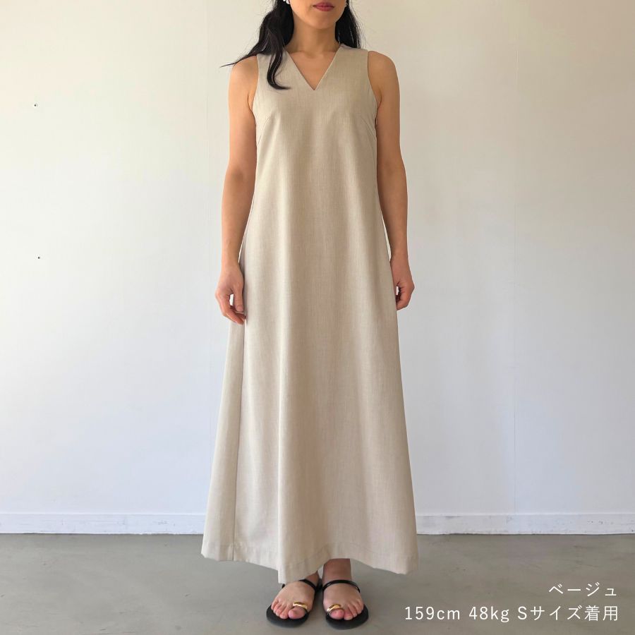 lounge WRAY リネンライクワンピース ベージュ