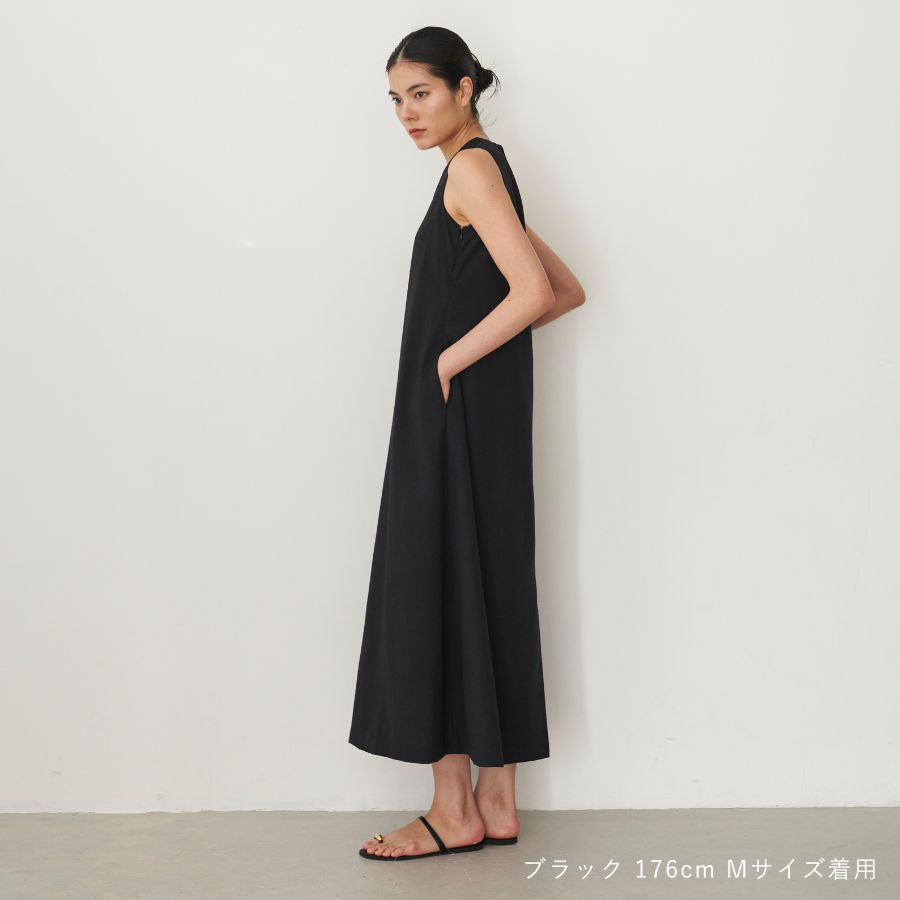 lounge WRAY リネンライクワンピース ブラック