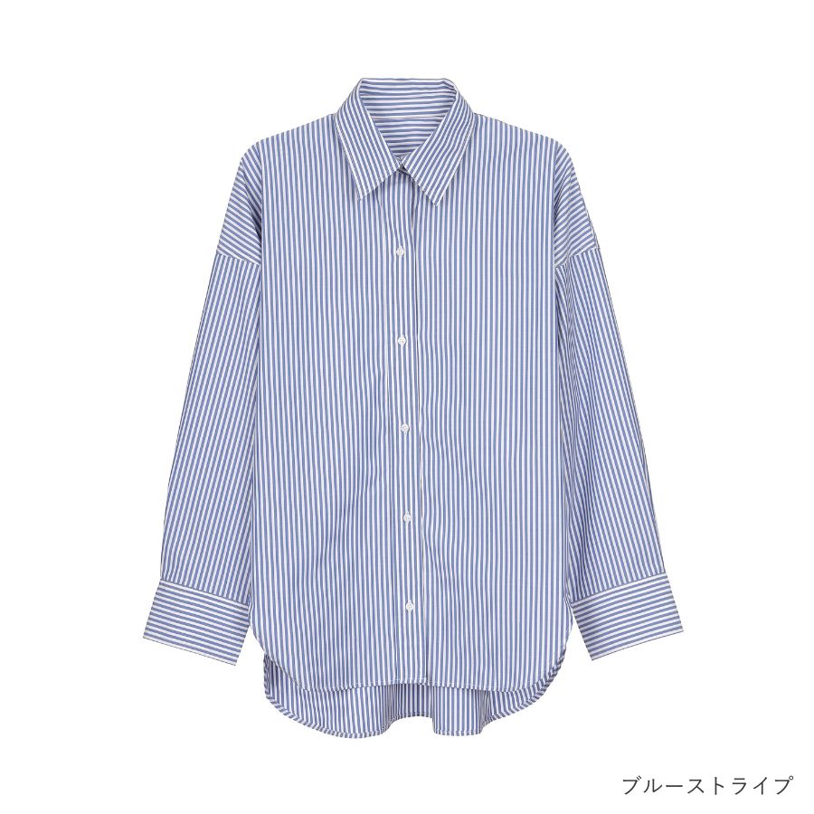 lounge WRAY オーバーサイズシャツ ブルーストライプ