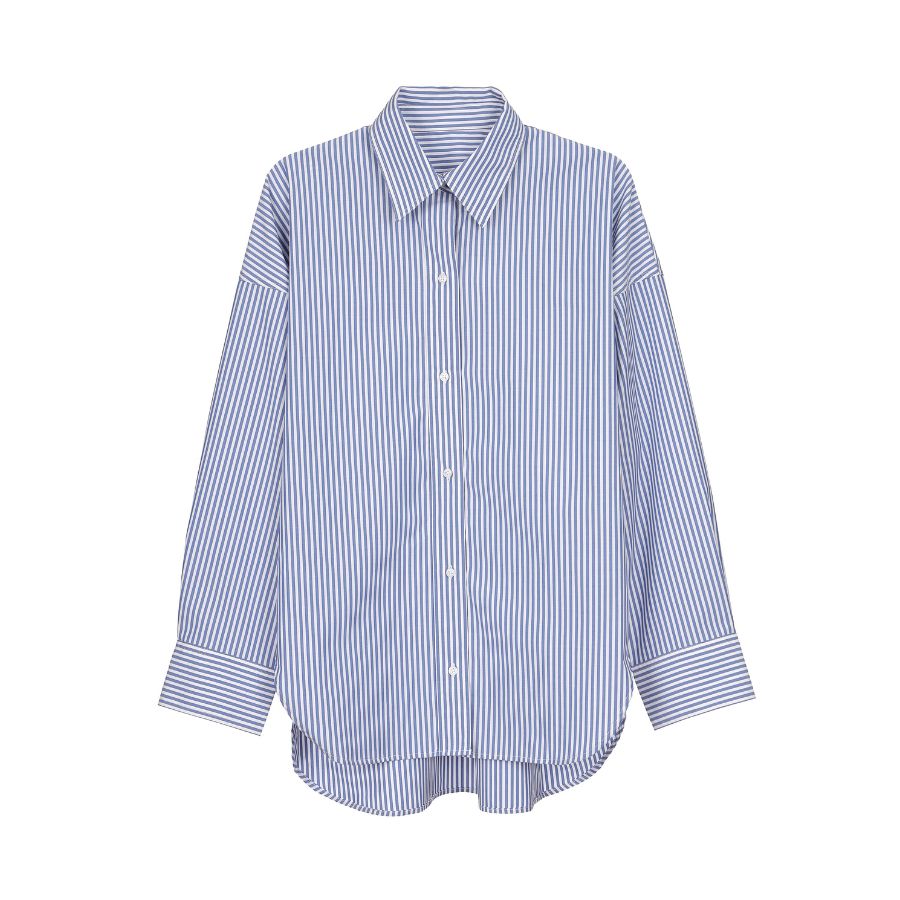 lounge WRAY オーバーサイズシャツ（UVカット） ブルーストライプ