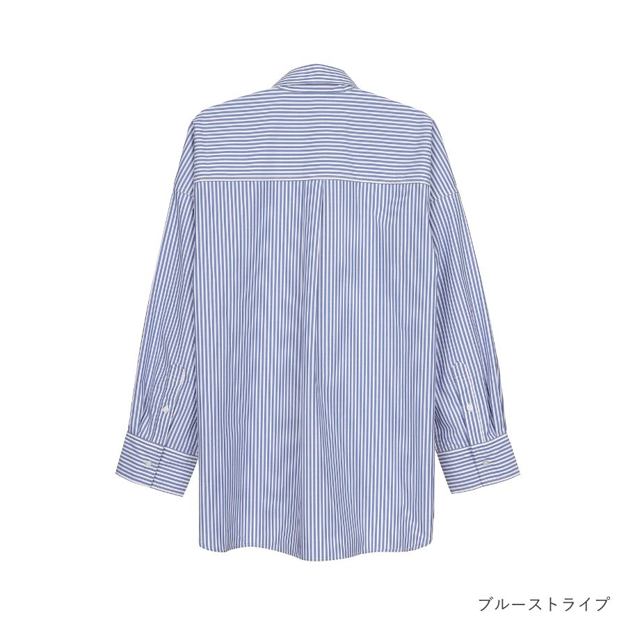 lounge WRAY オーバーサイズシャツ ブルーストライプ