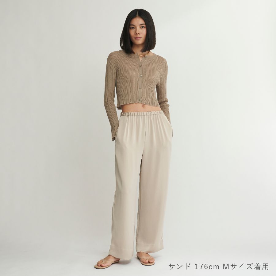 lounge WRAY リラックスサテンパンツ サンド