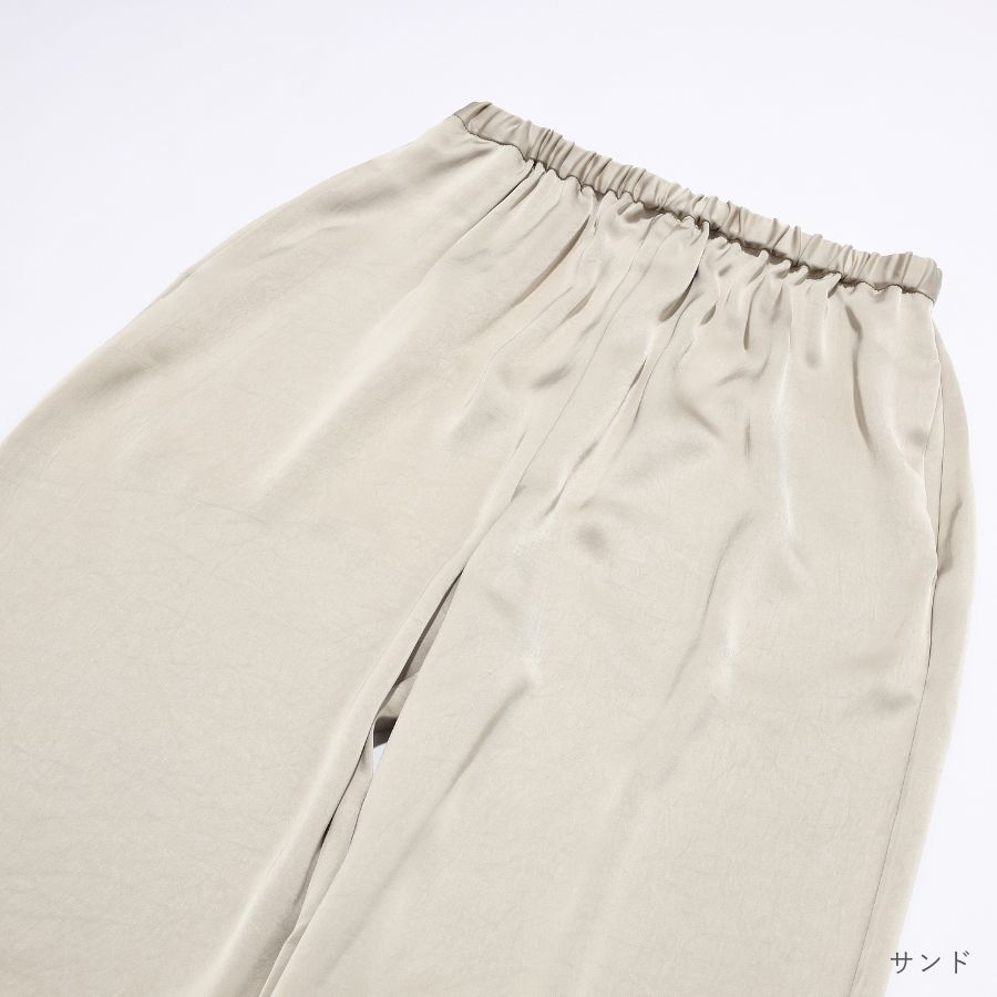 lounge WRAY リラックスサテンパンツ サンド