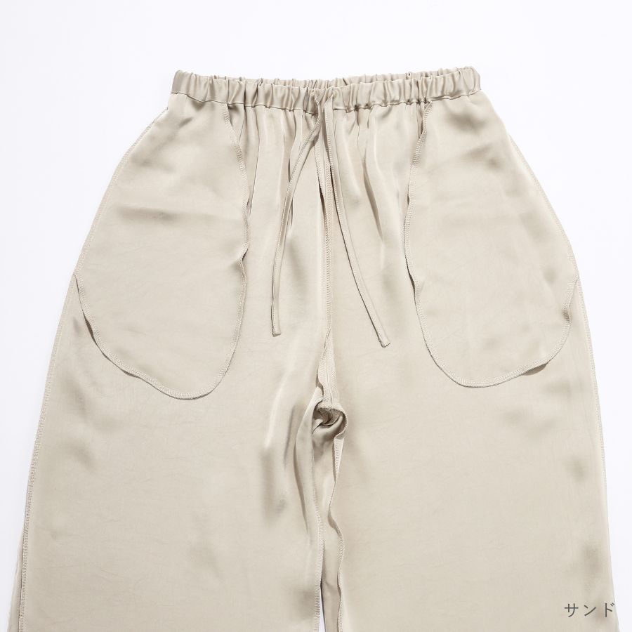 lounge WRAY リラックスサテンパンツ サンド
