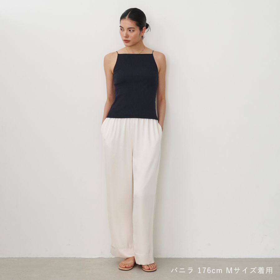 lounge WRAY リラックスサテンパンツ バニラ