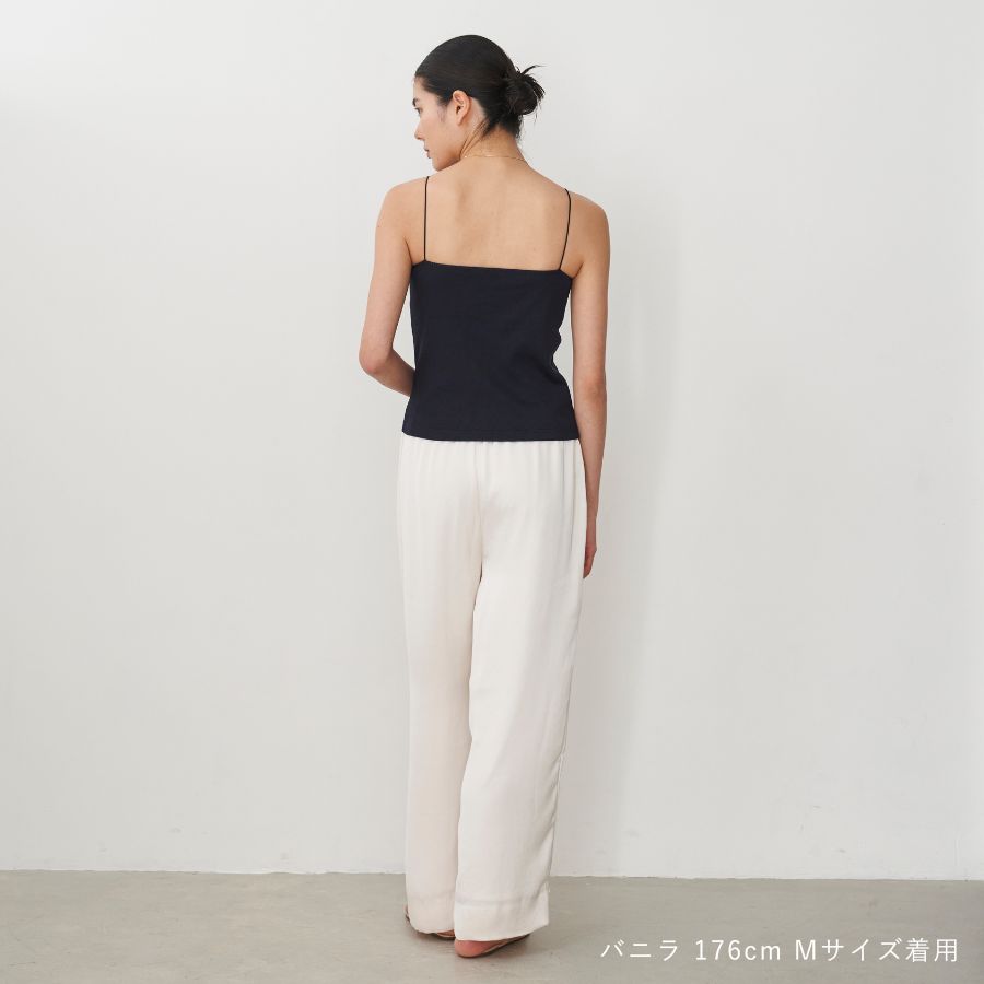 lounge WRAY リラックスサテンパンツ バニラ