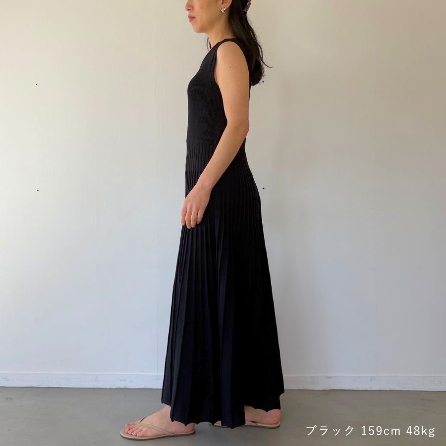 lounge WRAY リブニットサマードレス ブラック