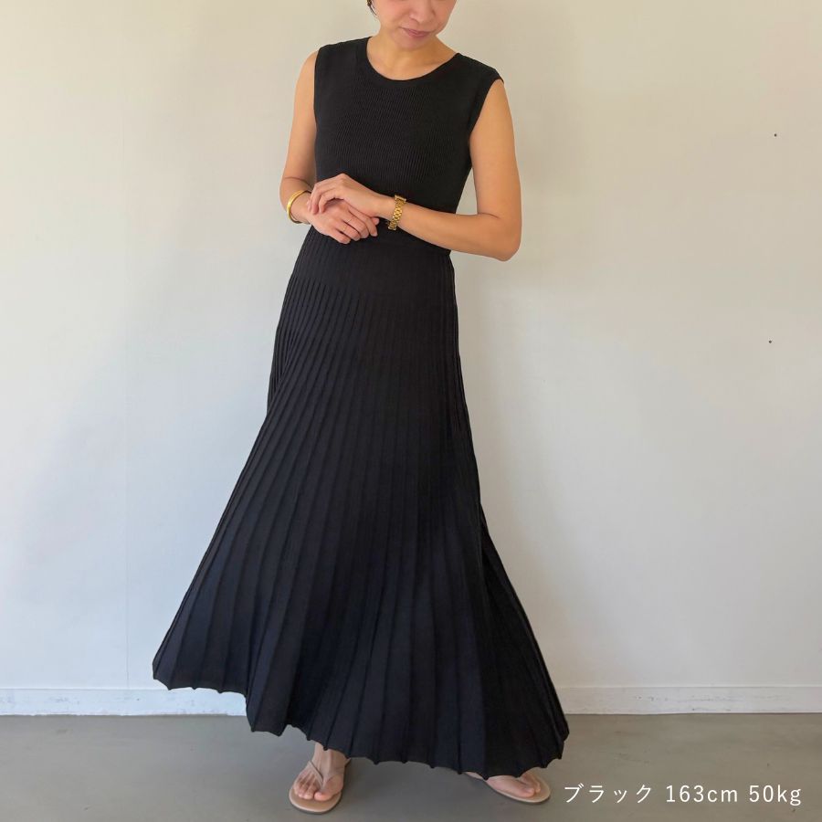 lounge WRAY リブニットサマードレス ブラック