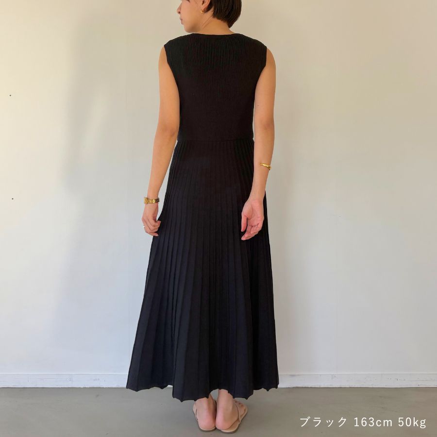 lounge WRAY リブニットサマードレス ブラック