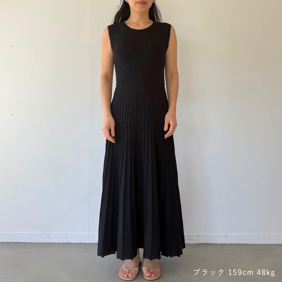 lounge WRAY リブニットサマードレス ブラック