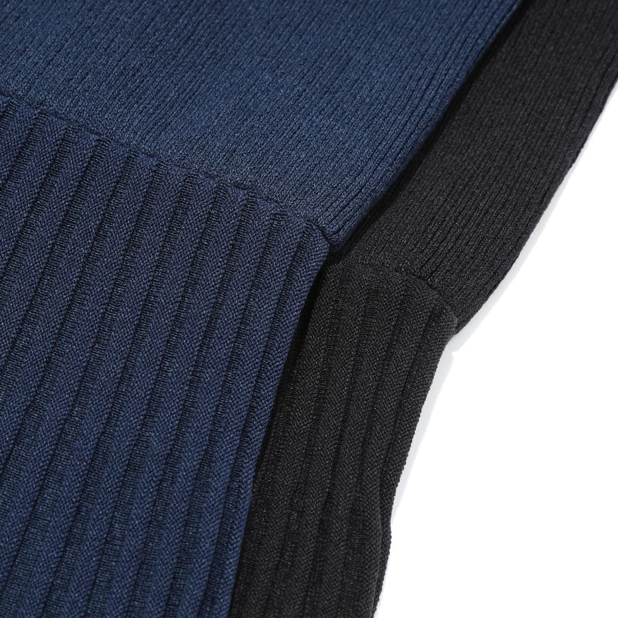 lounge WRAY リブニットサマードレス ネイビー ブラック