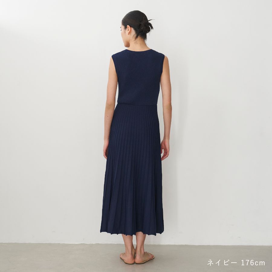 lounge WRAY リブニットサマードレス ネイビー