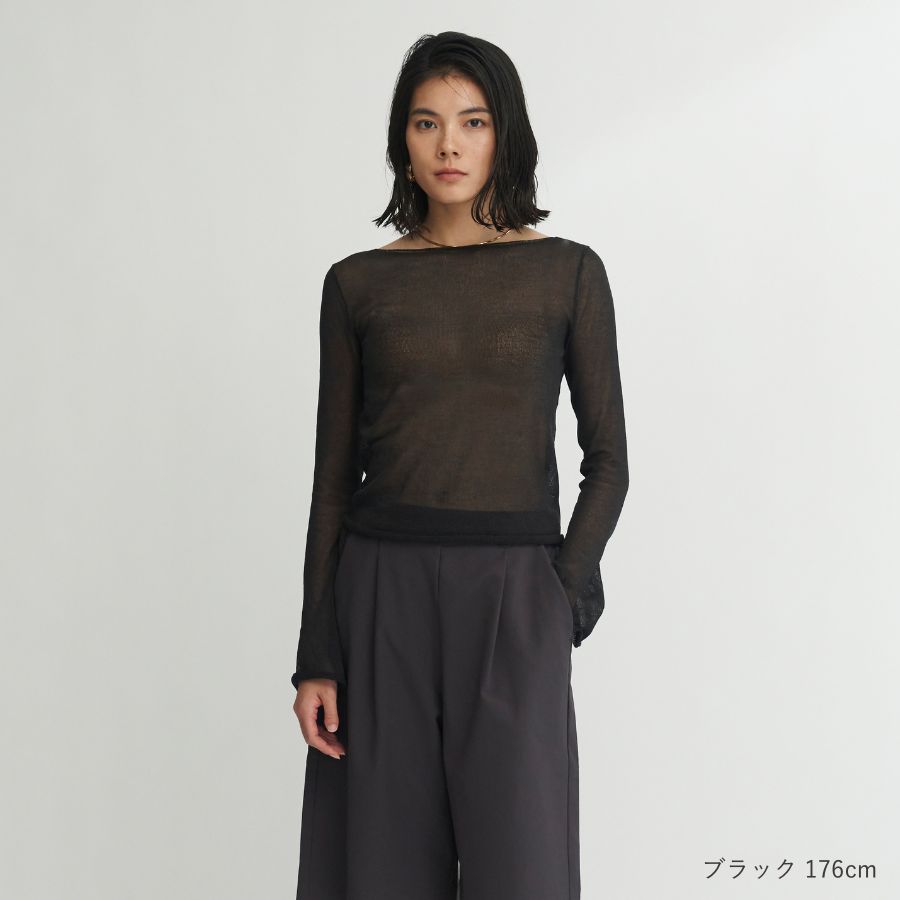 lounge WRAY シアーニットプルオーバー ブラック