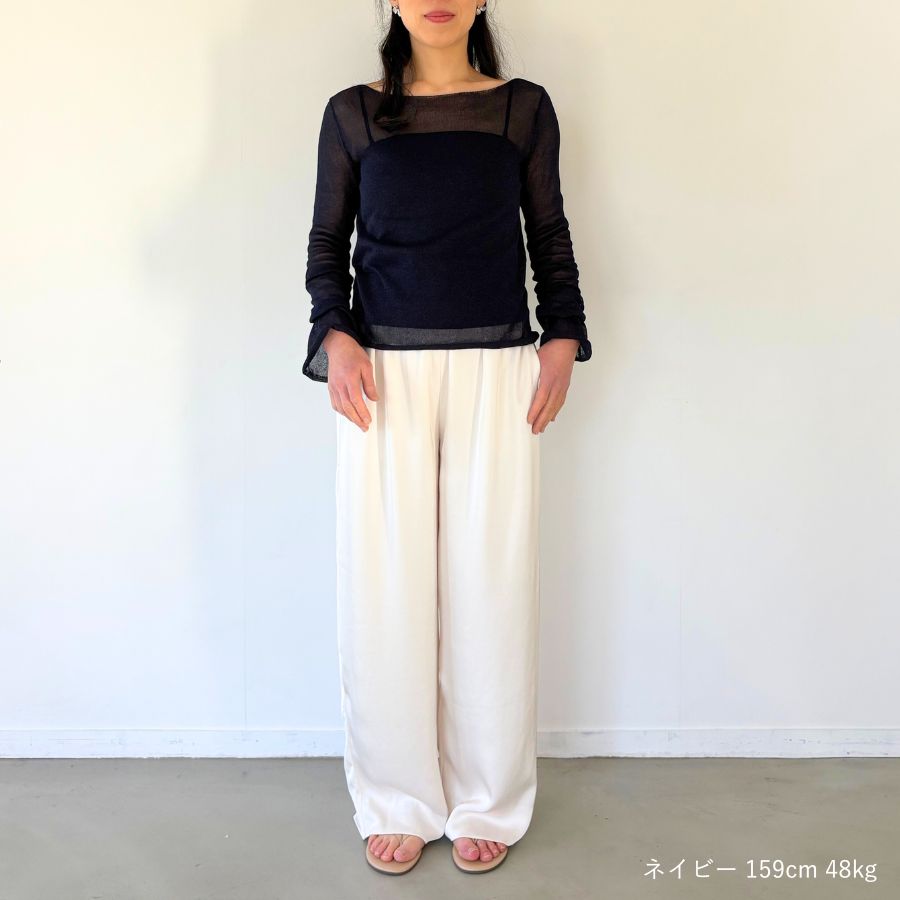 lounge WRAY シアーニットプルオーバー ネイビー