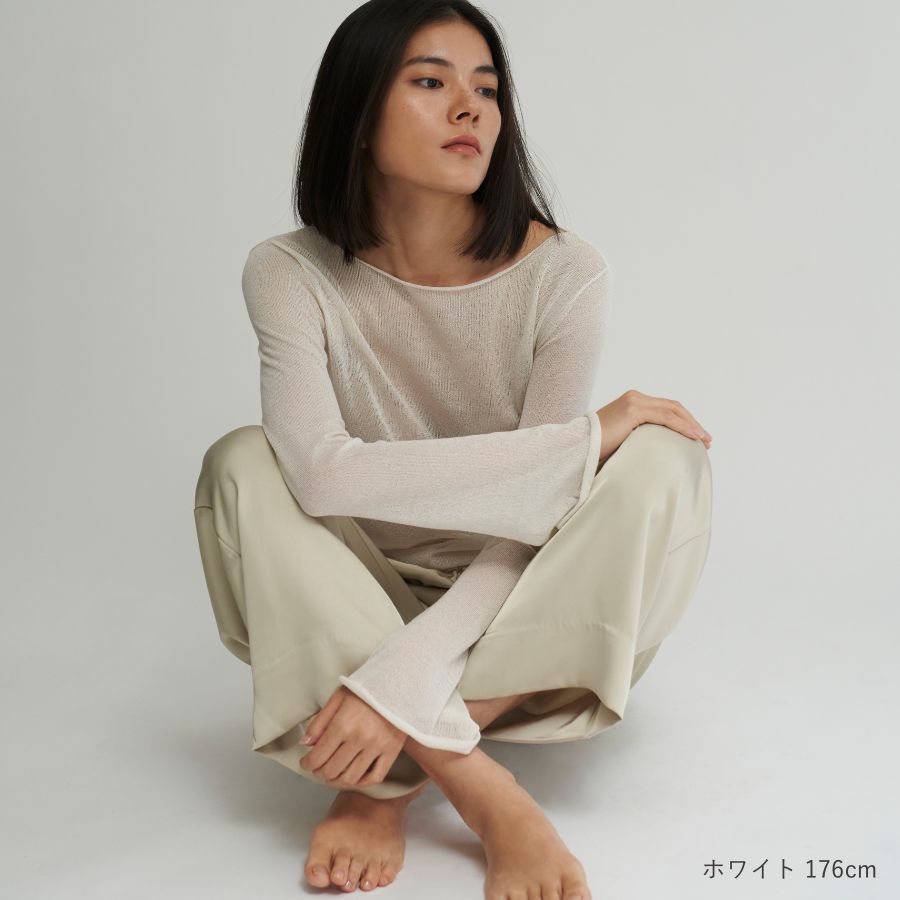 lounge WRAY シアーニットプルオーバー ホワイト