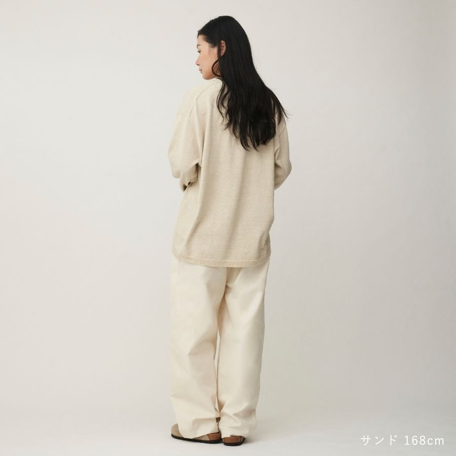 lounge WRAY オープンVニットブルオーバー サンド