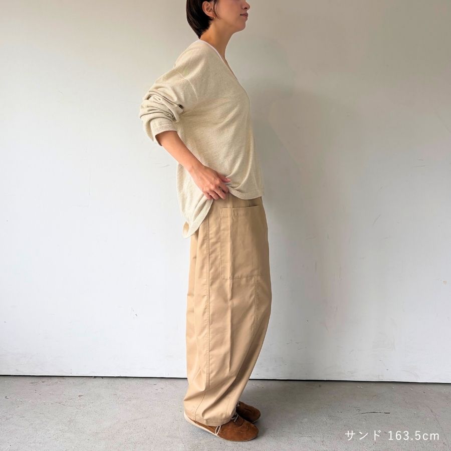 lounge WRAY オープンVニットブルオーバー サンド