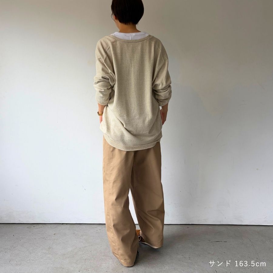 lounge WRAY オープンVニットブルオーバー サンド