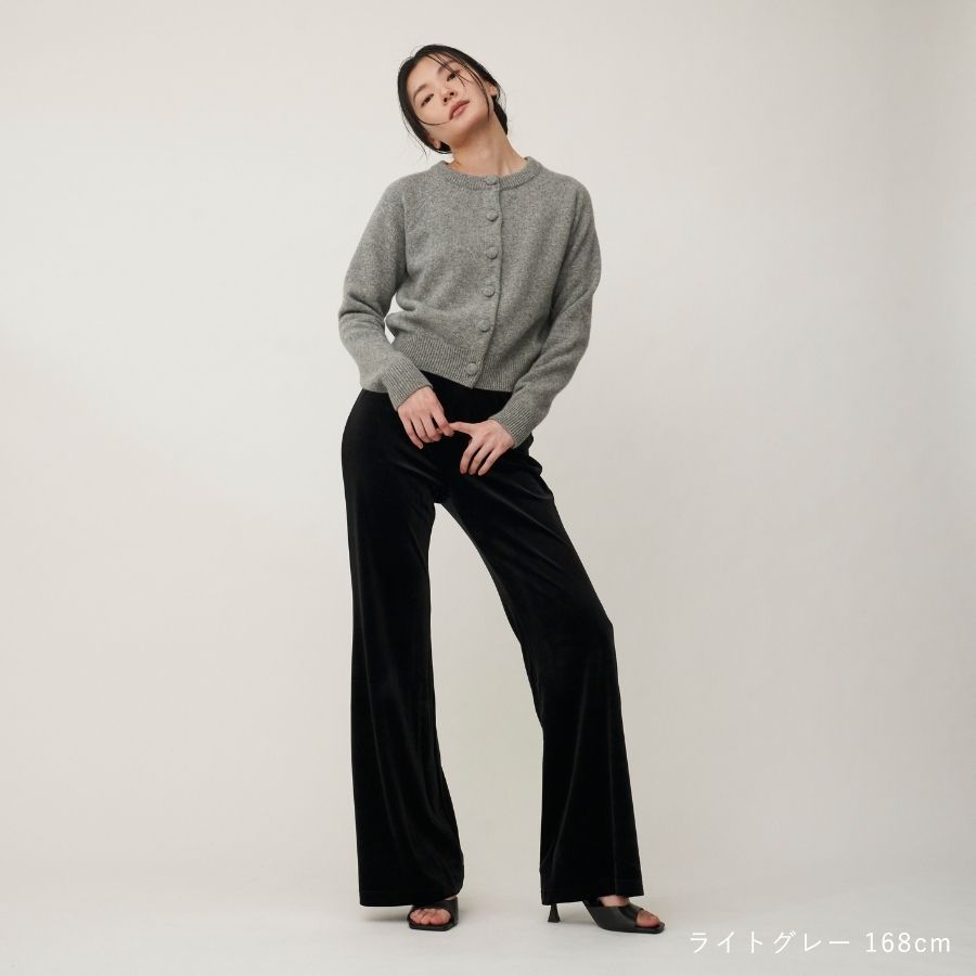 lounge WRAY ウールカシミヤクラシックカーディガン ライトグレー
