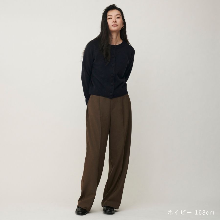lounge WRAY ウールカシミヤクラシックカーディガン ネイビー