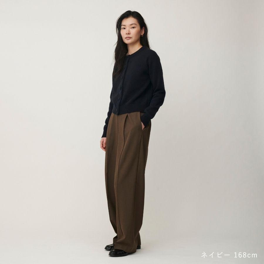 lounge WRAY ウールカシミヤクラシックカーディガン ネイビー
