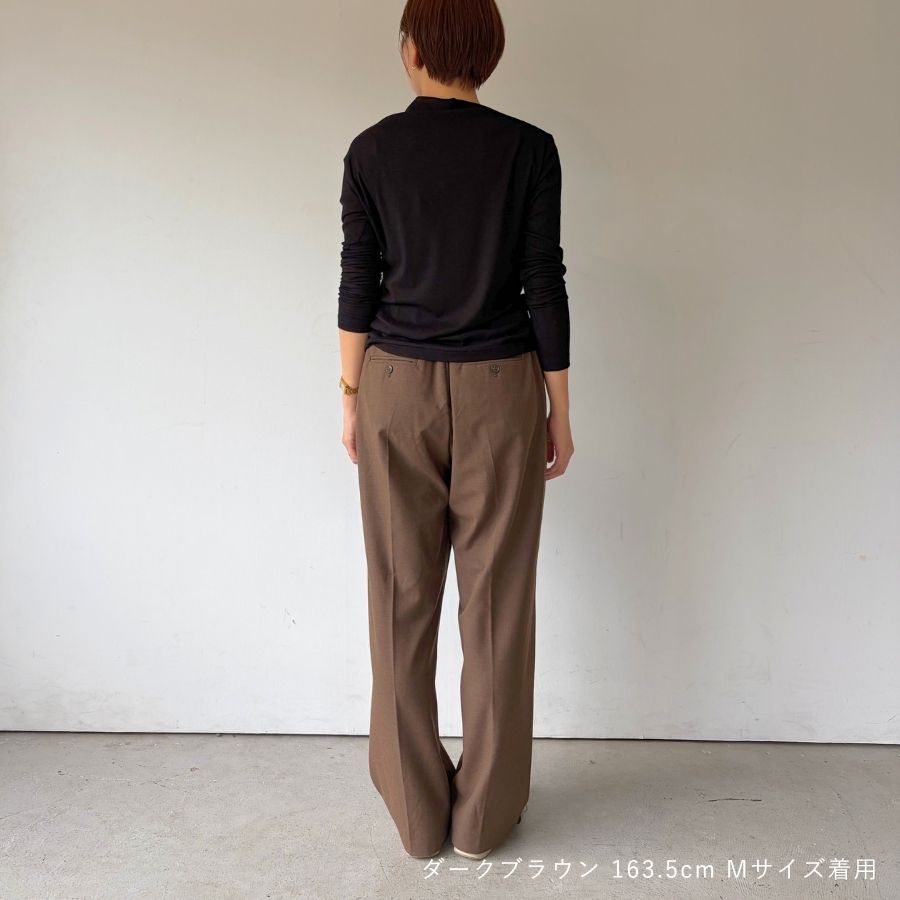 lounge WRAY イージータックパンツ ダークブラウン